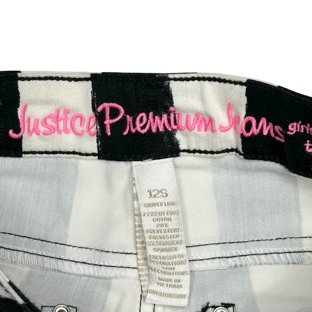 Justice‎ Black And White Stripe Jeans